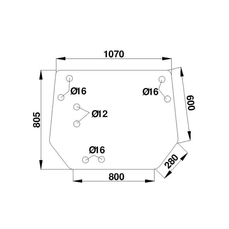 L57284 Szyba John Deere tylna górna Kramp 3660980006583