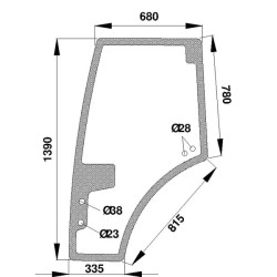 H816810030330 Szyba Fendt drzwi Kramp 3660980032551