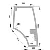 H816810030340 Szyba Fendt drzwi, prawa, Kramp 3660980032544