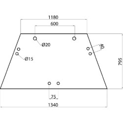 L78726 Szyba John Deere przednia, regulowana, Kramp 8716106780280