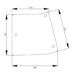 R201574 Szyba John Deere boczna Kramp 8719607031011
