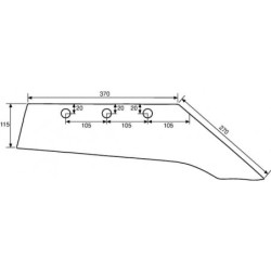 Lemken 3333810 Lemiesz dziobowy 105/105 370mm prawy M22S Lemken