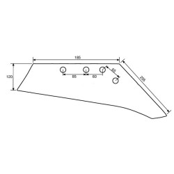 Lemken 3333820 Lemiesz dziobowy 85/60/65 185mm prawy WS1 Lemken