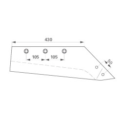 Lemken 3334057 Lemiesz do nakładki 105/105 430mm prawy M24W Lemken
