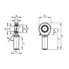 Ucho siłownika fi 20mm gwint zewnętrzny M20x1,5 R INA