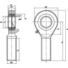 Ucho siłownika fi 20mm gwint zewnętrzny M20x1,5 R INA