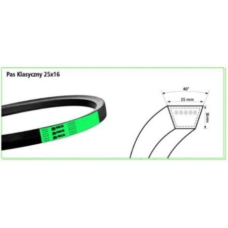 25. Pas napędu górnego wału podnośnika ziarnowego H25x16x3350 Stomil (zielony)