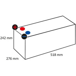 Akumulator 12V 225Ah 518x276x242 krótki bok L+ Kramp