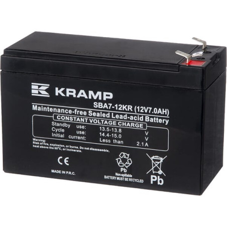 Akumulator 12V 7Ah 151x65x100 krótki bok L+ Kramp
