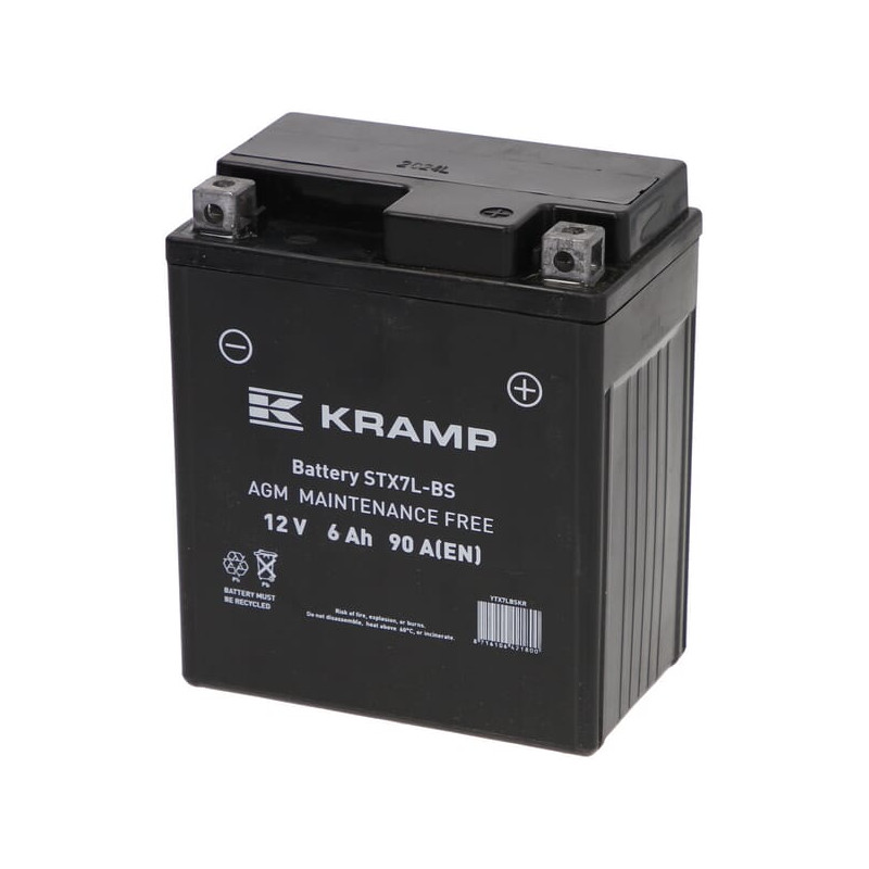Akumulator 12V 6Ah EN 90A 114x71x131 P+ Kramp