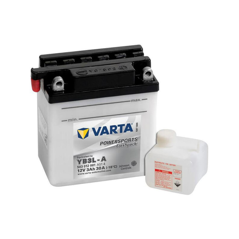 Akumulator 12V 3Ah EN 30A 100x58x112 P+ Powersports Freshpack VARTA
