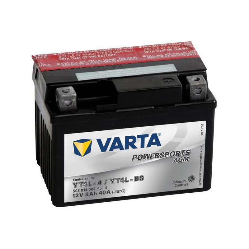 Akumulator 12V 3Ah EN 40A 114x71x86 P+ AGM Varta