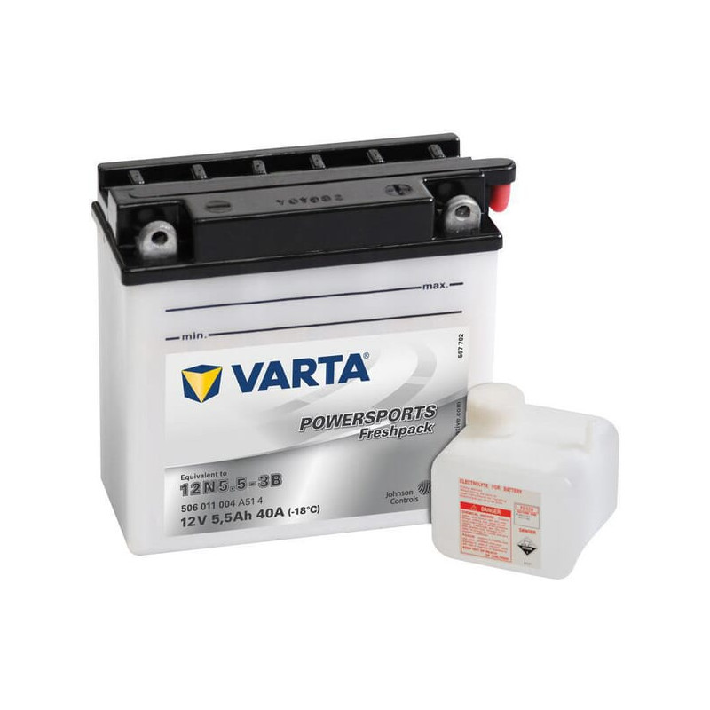 Akumulator 12V 5,5Ah EN 55A 136x61x131 P+ Powersports Freshpack VARTA