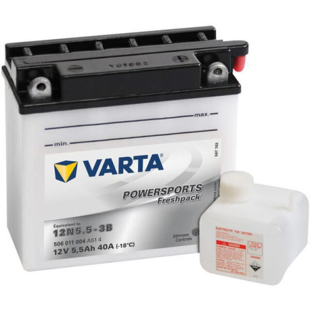 Akumulator 12V 5,5Ah EN 55A 136x61x131 P+ Powersports Freshpack VARTA