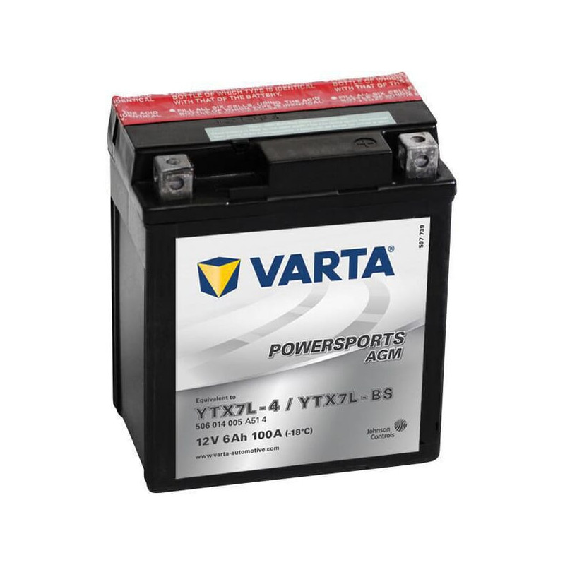 Akumulator 12V 6Ah EN 100A 114x71x131 P+ AGM Varta