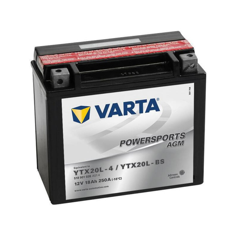 Akumulator 12V 18Ah EN 250A 177x88x156 P+ AGM Varta