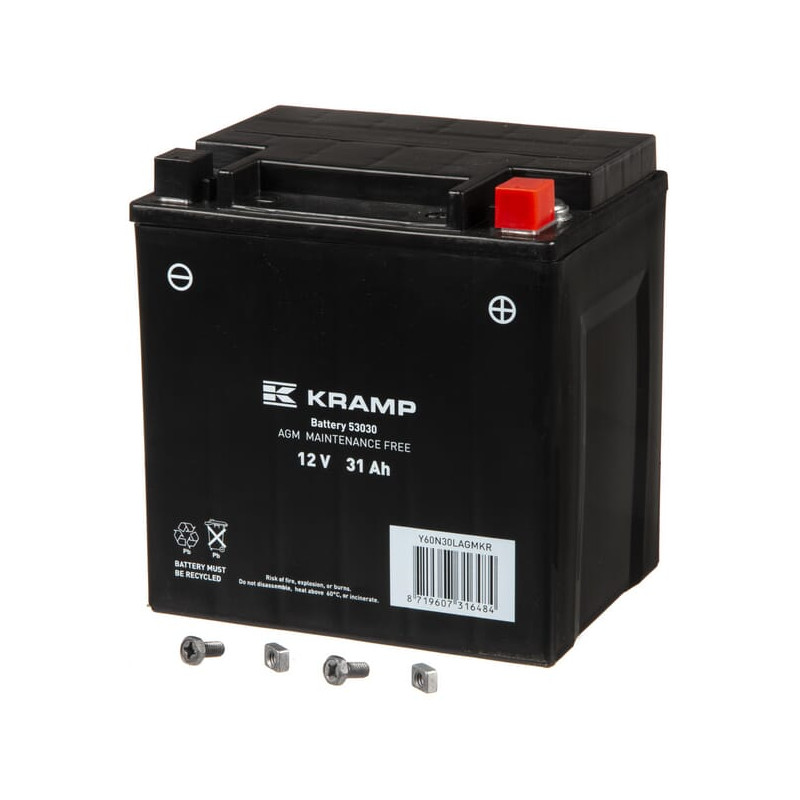 Akumulator 12V 31Ah EN 280A 186x130x171 P+ Kramp