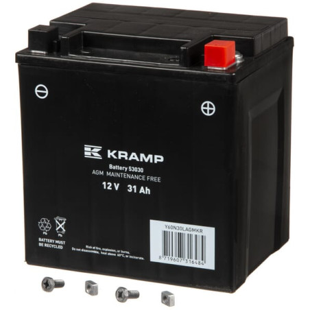 Akumulator 12V 31Ah EN 280A 186x130x171 P+ Kramp