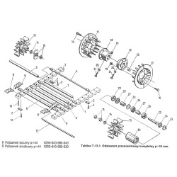 Półzamek odsiewacza P-44mm 4-otw środkowy