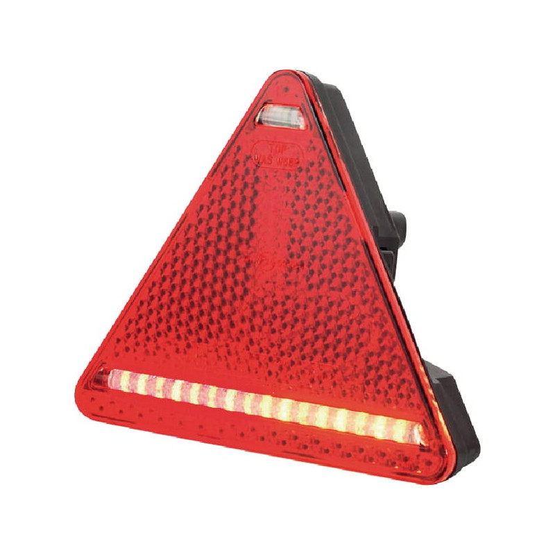 Lampa tylna zespolona LED, prawa, trójkątna, 12/24V pomarańczowa/czerwona, przykręcana Waś