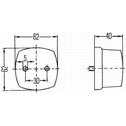 Lampa tylna, kwadratowa 12/24V czerwona przykręcana Hella