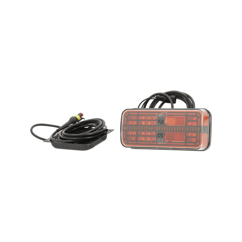 Lampa tylna zespolona LED prostokątna, 12V (zintegrowany opornik) 200.5x85.3x28.9 mm Kramp