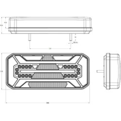 Lampa tylna zespolona LED, prawa prostokątna, 12/24V 306x133x60.6 mm Kramp