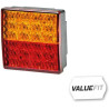 Lampa tylna zespolona LED, kwadratowa 12V czerwona/pomarańczowa przykręcana 80x33.7x80 mm Hella ValueFit