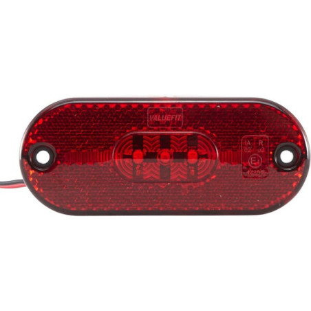 Lampa obrysowa LED, prostokątna 12V czerwona przykręcana 108x10.5x44 mm Hella ValueFit