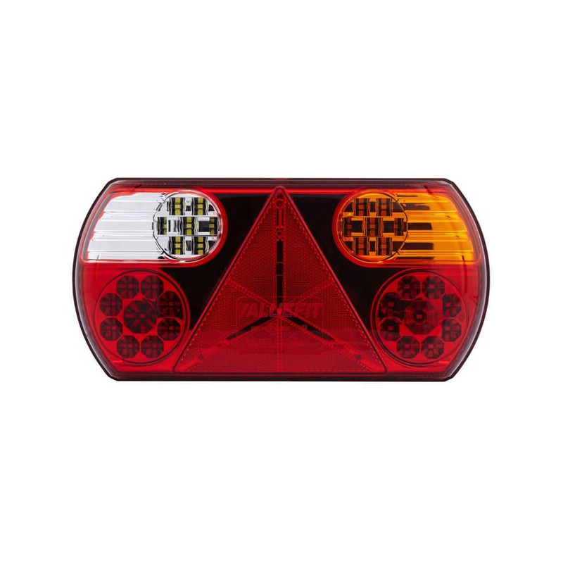 Lampa tylna zespolona LED, prostokątna prawa, 12V czerwona/pomarańczowa/przezroczysta przykręcana 296x45x142 mm Hella ValueFit