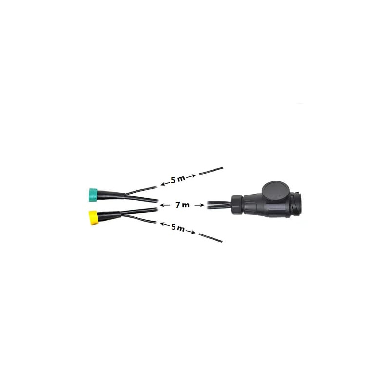 Przewód przyczepy 13-pin 7m+5M DC z 2x Bajonet 5 pin +