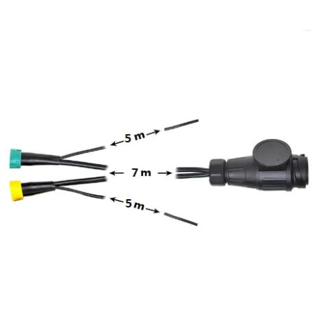 Przewód przyczepy 13-pin 7m+5M DC z 2x Bajonet 5 pin +