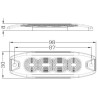 Lampa ostrzegawcza, bursztynowa 4 LED