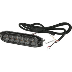 Lampa ostrzegawcza LED, prostokątna, 10/30V, pomarańczowa, 130x30x7 mm, 6 LED Kramp