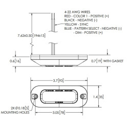 Lampa ostrzegawcza 3 LED 12/24V czerwona
