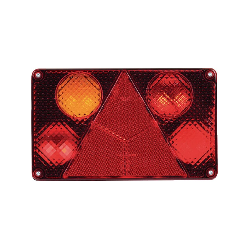 Lampa tylna zespolona, lewa, prostokątna, 12/24V pomarańczowa/czerwona, przykręcana Waś