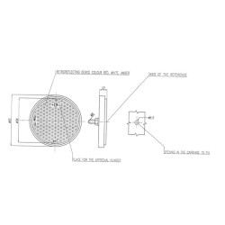 Odblask czerwony fi75mm ze śrubą, 28, Kramp 5907465120289