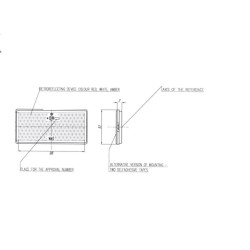 Odblask czerwony prostokątny 51x105mm przyklejany Kramp 5907465120517