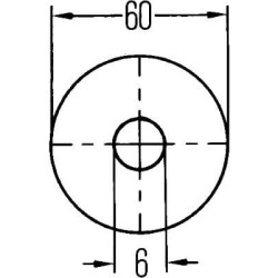 Odblask biały fi60 z otworem, Hella 6416386943109