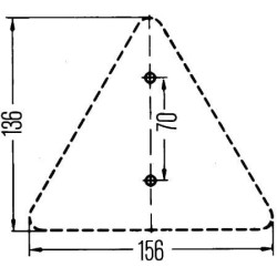 Odblask czerwony trójkątny 136/156mm Hella