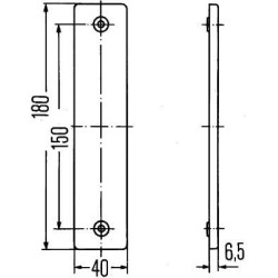 Odblask czerwony prostokątny 40x180 z otworami Hella 4082300196757
