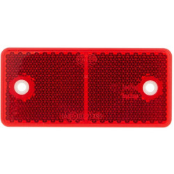 Odblask czerwony prostokątny 44x94mm z otworami Hella 4082300171600