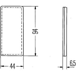Odblask pomarańczowy prostokątny 44x94mm Hella