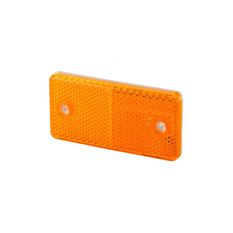 Odblask pomarańczowy prostokątny 44x94mm z otworami Hella 4082300196900