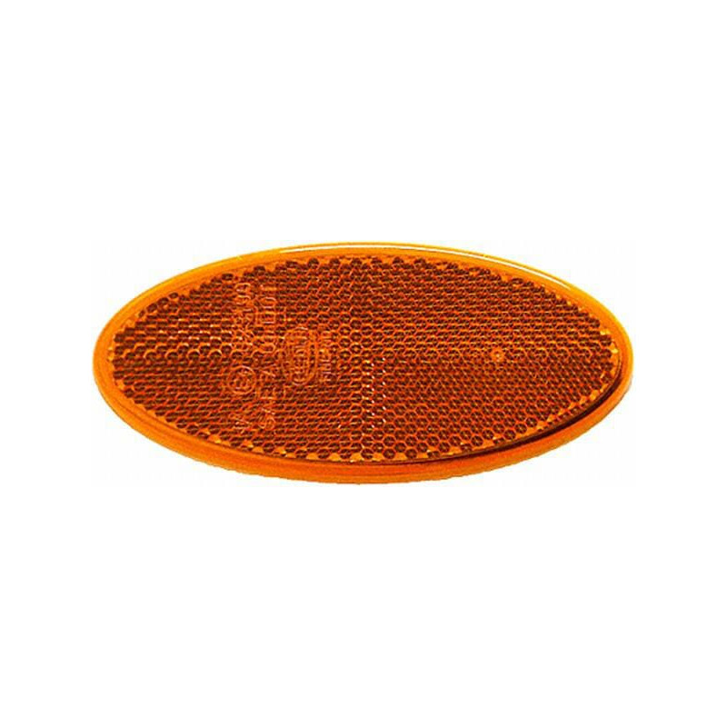 Odblask pomarańczowy owalny 45x101,6mm przyklejany Hella 4082300185843