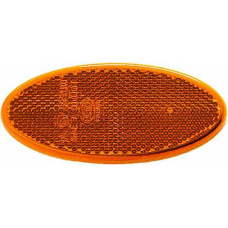 Odblask pomarańczowy owalny 45x101,6mm przyklejany Hella 4082300185843