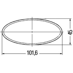 Odblask pomarańczowy owalny 45x101,6mm przyklejany Hella 4082300185843