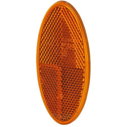 Odblask pomarańczowy owalny 45x101,6mm przyklejany Hella 4082300185843