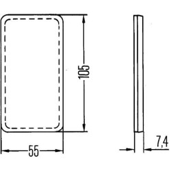 Odblask pomarańczowy prostokątny 55x105mm Hella 4082300196924