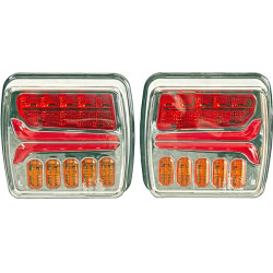 Zestaw lamp LED tylnych, 12-24V z wtyczką 7-pin i przewodem 12.5 m Kramp